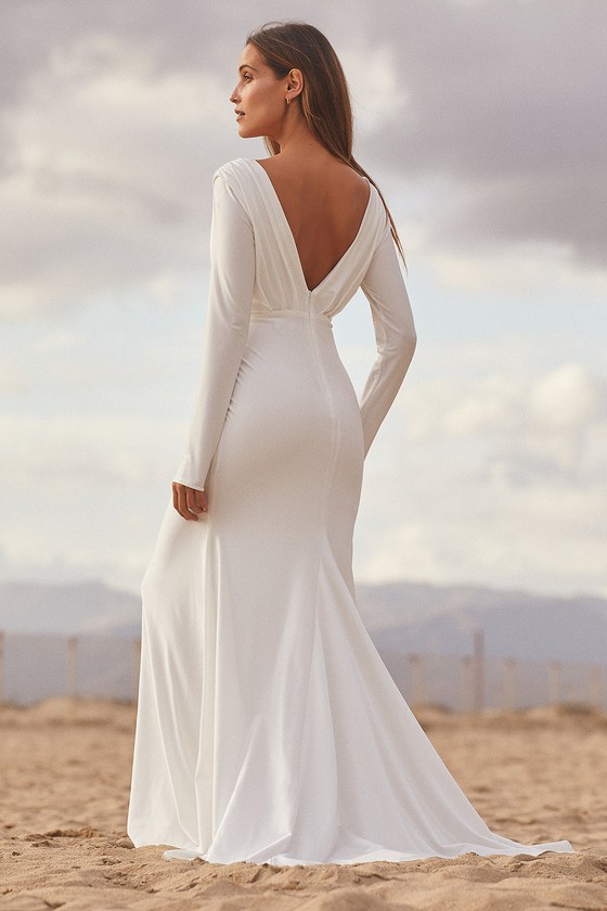 White Satin Maxi - Mermaid Maxi Dress ...